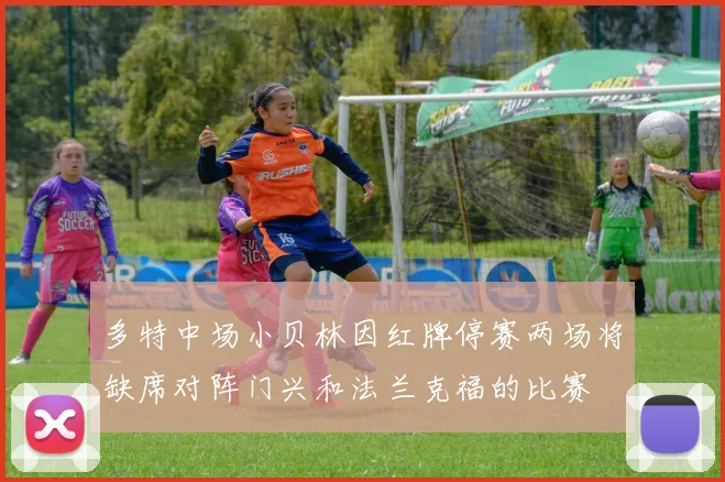 多特中场小贝林因红牌停赛两场将缺席对阵门兴和法兰克福的比赛